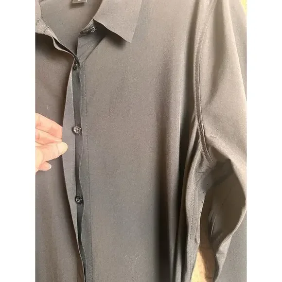 Athleta Urbanite Dress Sz M Black #846038 Travel Casual Comfort Work Momcore Tie - Picture 6 of 16